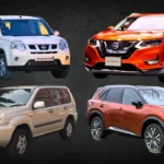 Side by side comparison of Nissan Xtrail T30, T31, T32, and T33.