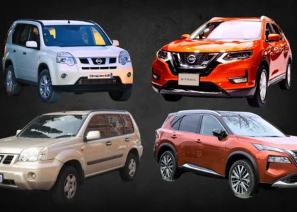 Side by side comparison of Nissan Xtrail T30, T31, T32, and T33.