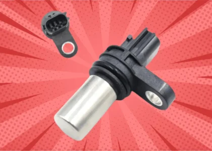 Nissan Xtrail T30 Camshaft Sensor with a red background.